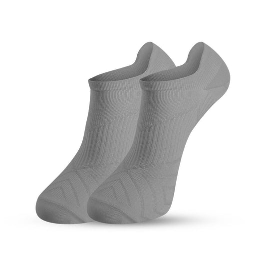 grey ankle socks with striped pattern